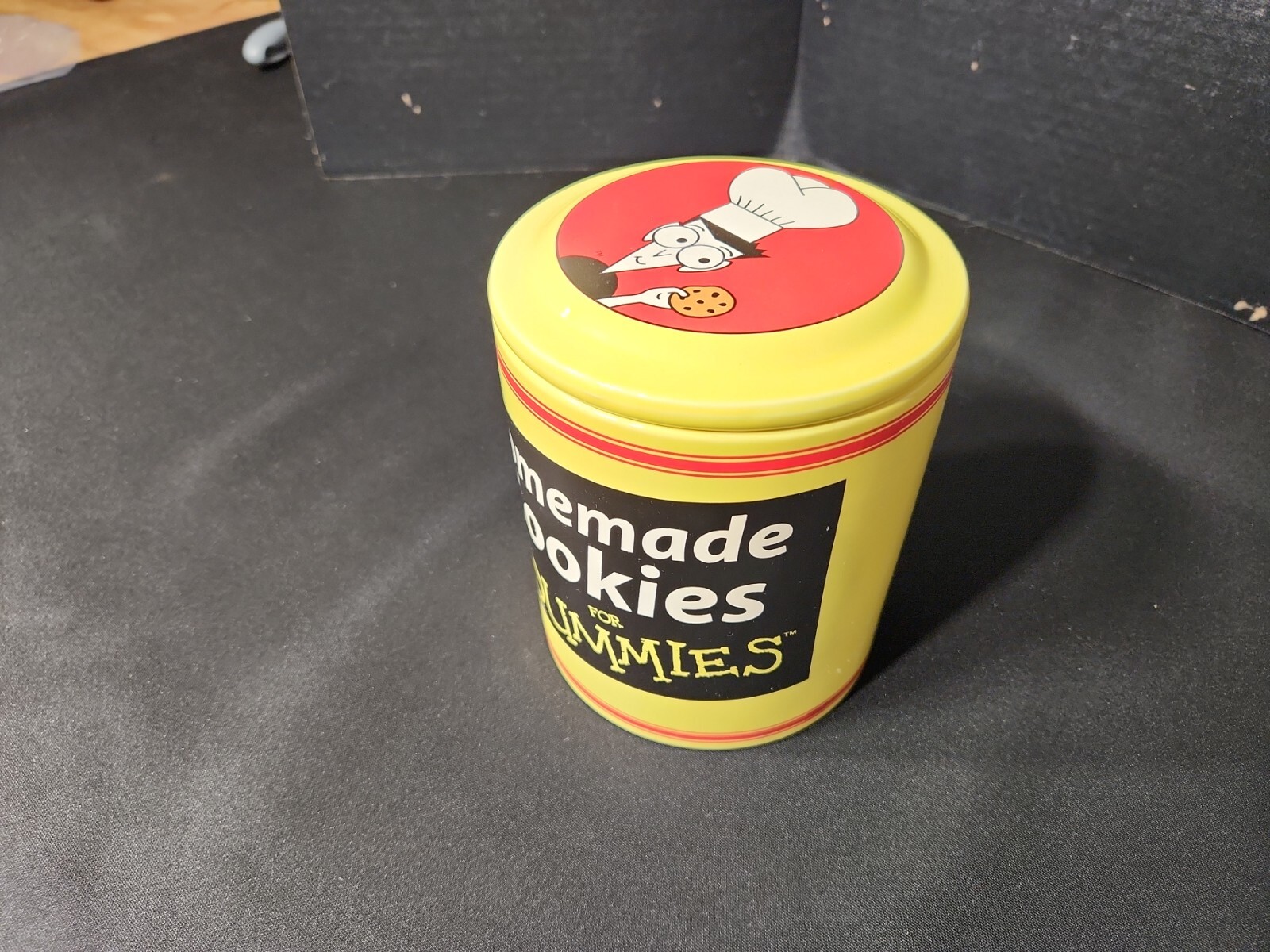 Vintage Cookies for Dummies Ceramic Cookie Jar Lidded Yellow / Black 6
