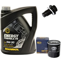MotoröL Set 5W30 5 Liter + ÖLfilter SM 106 + Schraube FüR Toyota Yaris Aygo 1.0