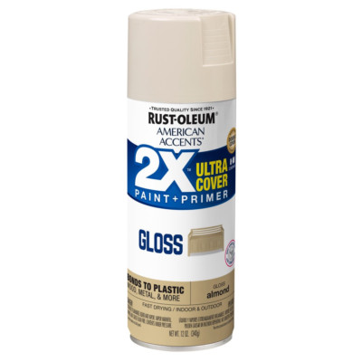 All Surfaces 2X Ultra Cover Protection Gloss Almond Spray Paint & Primer 12 Oz