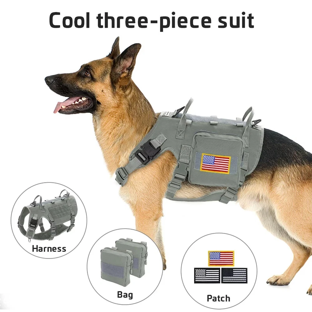 Dog Harness Medium Sized Dog,Tactical Dog Harness with Handle,No Pull Militar...