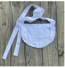 Small 10 White Half Apron Ruffles Costume Apron Cotton Tiny Maid Apron