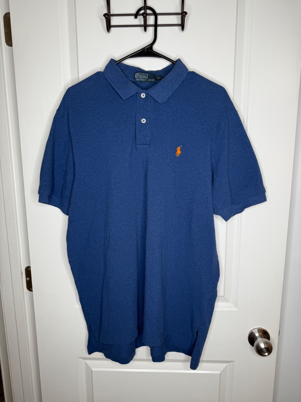 Polo Ralph Lauren TG XL camicia uomo cotone blu pony casual manica corta