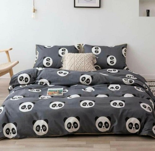 Bed Sheet Cotton Panda Print Bedsheet 
