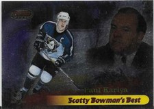 1998-99 Bowman's Best PAUL KARIYA Scotty Bowman's Best insert card #SB9