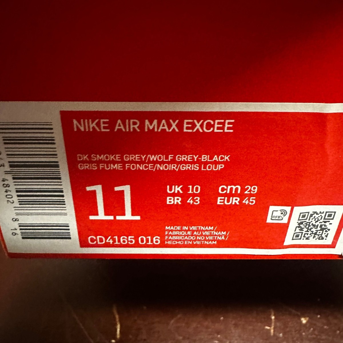 Nike Mens Gray Black Air Max Excee CD4165-016 Athletic