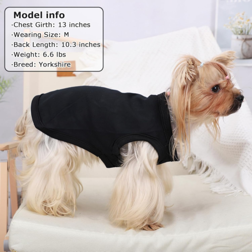 Dog Shirt Vest Clothes for Small Dogs Boy Girl Summer Solid Stretchy Puppy T-Shi - Picture 3 of 12