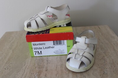 Rachel Shoes Baby / Toddler Montero White Leather Sandals Size 7M