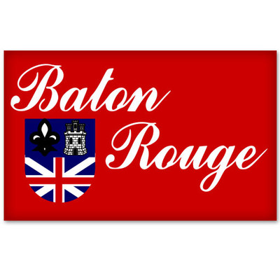 Baton Rouge Louisiana flag car bumper sticker decal 5'' x 3''