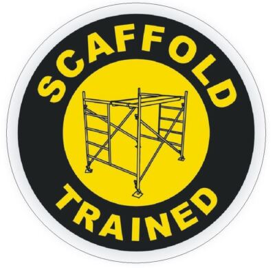 Scaffold Trained Hard Hat Sticker Decal