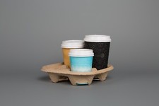 4 Cup Tray Holder Paper Cardboard Carrier Tea Coffee Hot & Cold Drinks x 100pcs