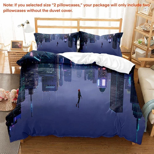 Spider-Man Bedding Set 3Pcs Ins Quilt Duvet Cover Gifts Single Double King Size - Picture 19 of 22