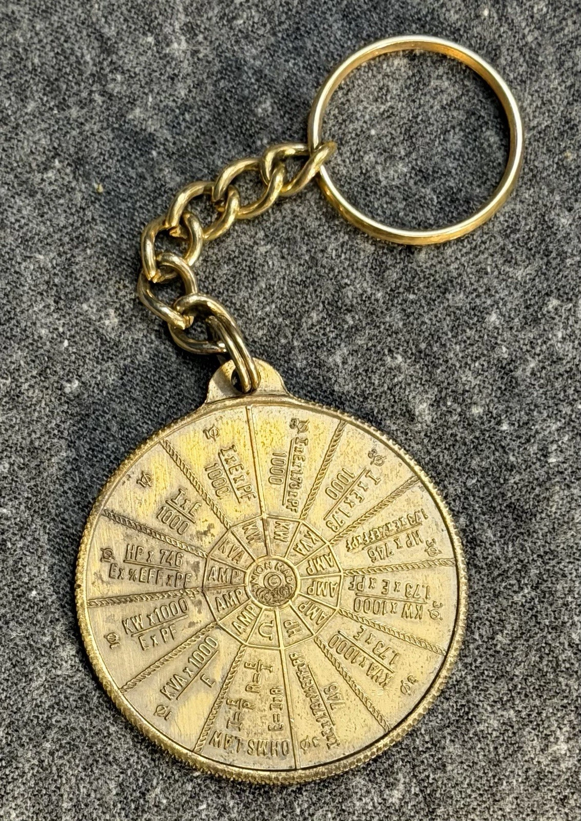 VTG IBEW Iconic Logo Key Fob Ring Keychain Ohms Law image 4