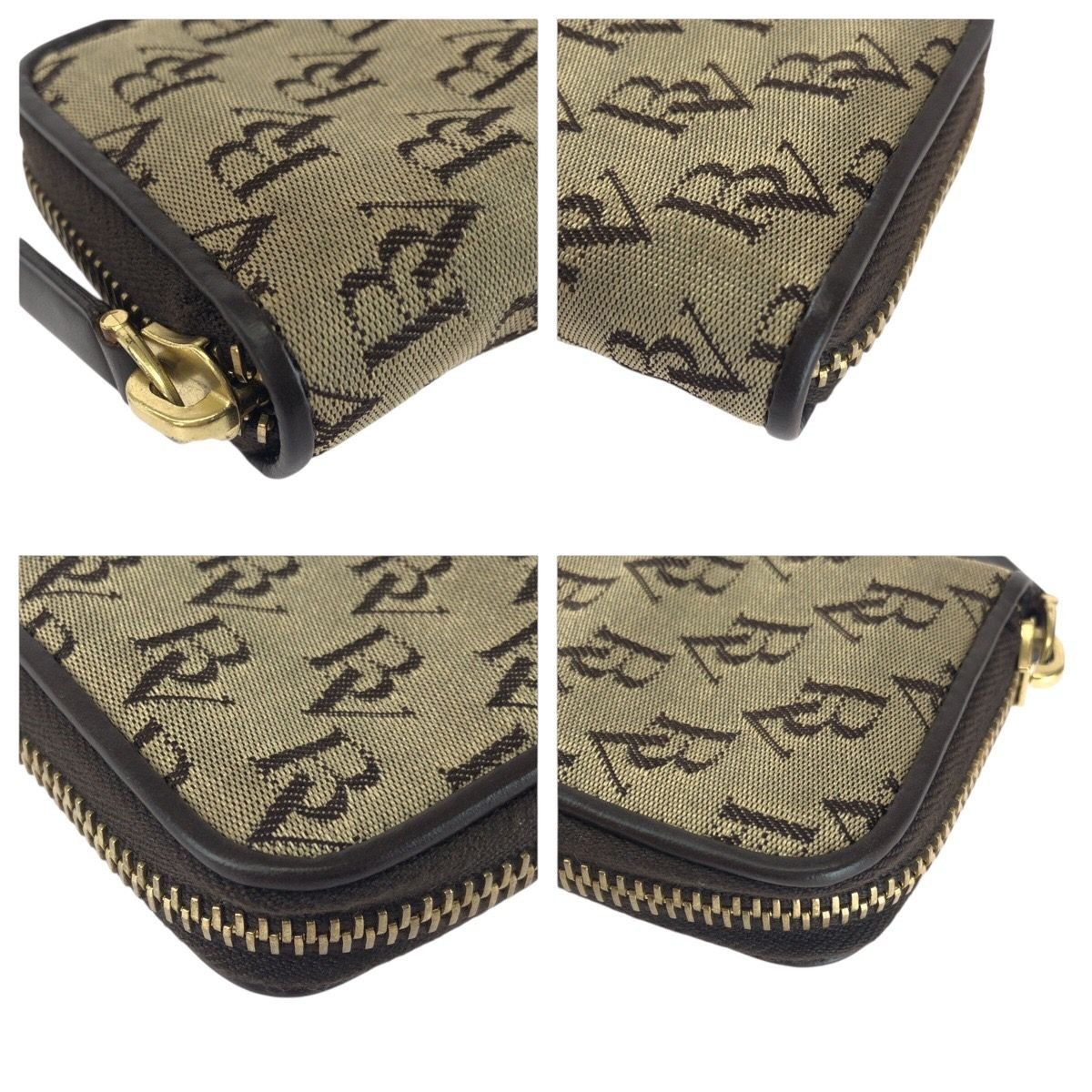 Bottega Veneta Canvas Wallet Beige Brown Gold Hardware Women’s thumbnail 3