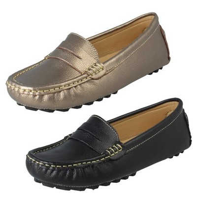 Damen Down To Earth Leder Slipper Mokassins ''F8R0592''