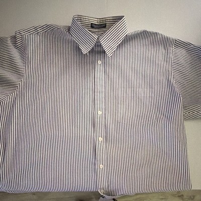 GANT Mens Striped Oxford Dress Shirt Wrinkle Resistant 16.5 32/33