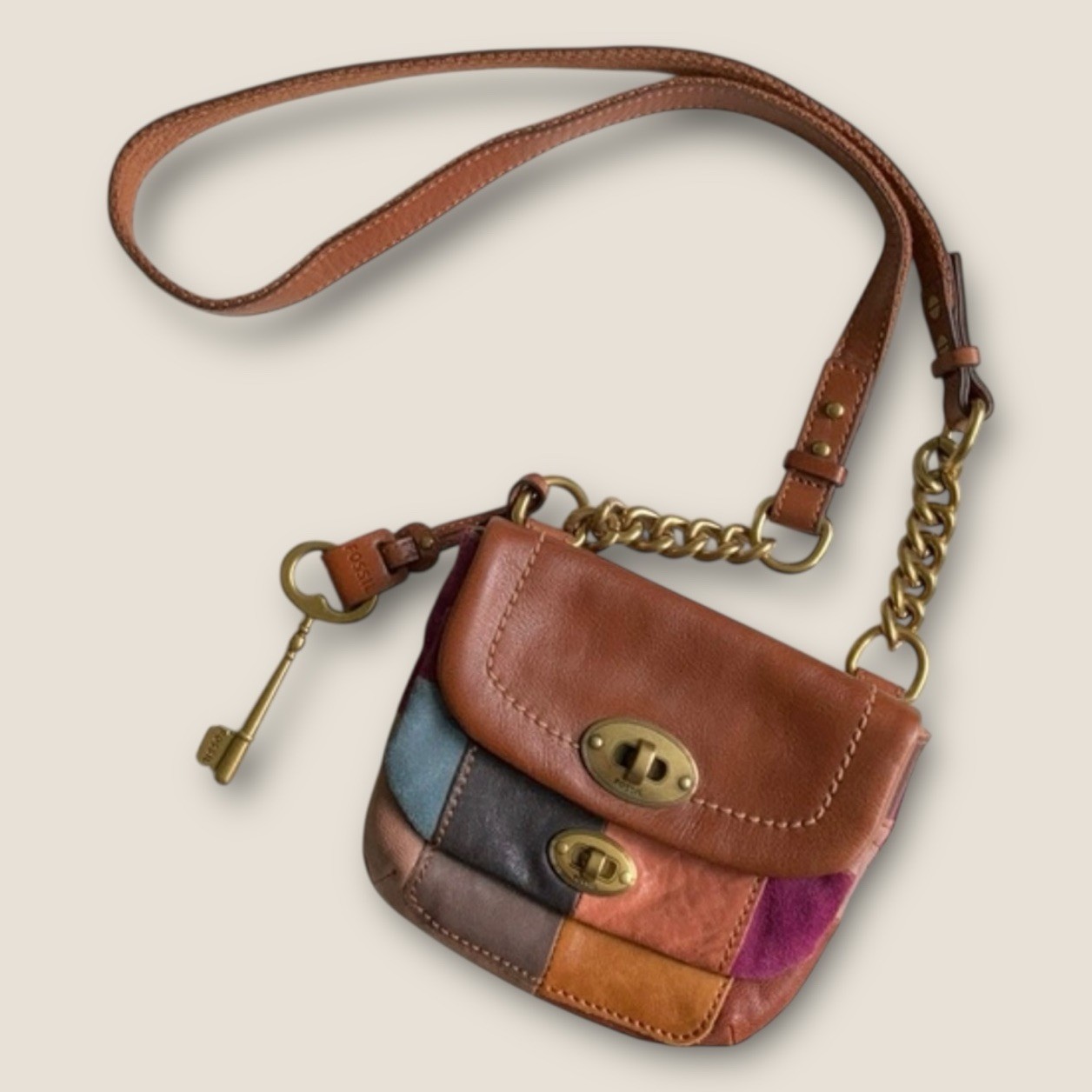 FOSSIL MASON Patchwork Bag Patchwork  Shoulder Ba… - image 1