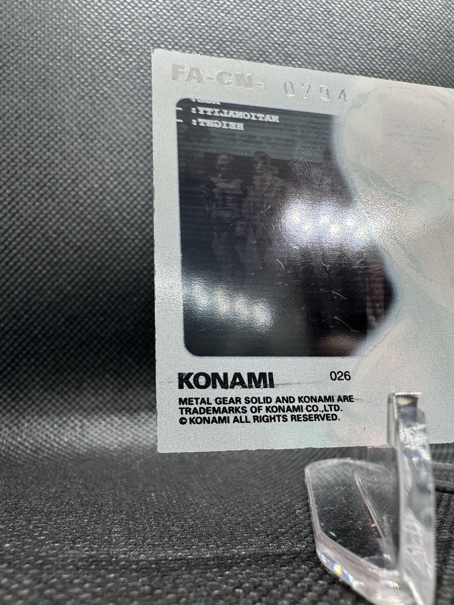 RARE 🔥 1998 Konami Metal Gear Solid Trading Card #26 TURTLE
