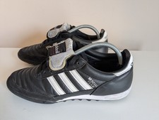Adidas Mundial Team Herren schwarz Leder Astro Rasen Schuhe Stiefel UK Größe 9,5