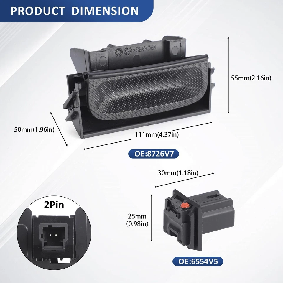 Tailgate Release Switch Opening Button Trunk Lock for Peugeot 206 407SW - Image 4 of 4