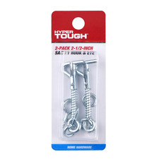 Hyper Tough 2-1/2 in. Safety Hook and Eye, Zinc Plated, 2 Pack
