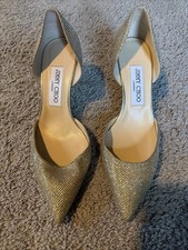Glitter Jimmy Choo Esther pointy toe D'Orsay pumps Champagne Size 37.5 size 7