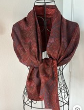 Vintage Gucci Red Paisley Silk Scarf