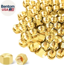3/8" Compression Cap, 80Pcs Brass Compression Fittings Hex UNEF Thread Stop Valv