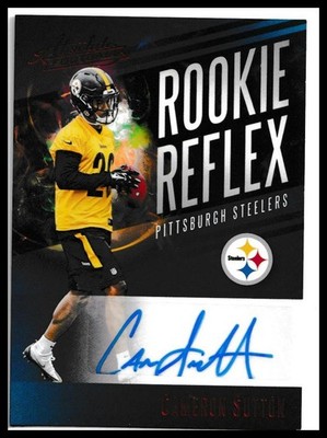 2017 Panini Absolute Cameron Sutton Rookie Reflex Signatures Blue Steelers