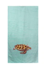 Betsy Drake Aqua Green Sea Turtle Beach Towel