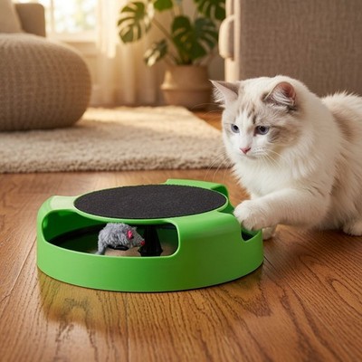 Cat Catcher Toy-Interactive Feather Wand Teaser with Bell for Indoor Cats Kitten