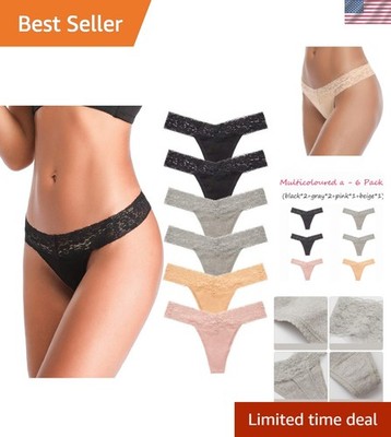 Comfortable Seamless T-Back Thongs for Women - 6 Pack in Stylish Lace Design
