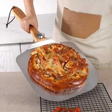 12 Inch Pizza Peel Oven Aluminium Pizza Paddle Tray with Foldable Wood Handle