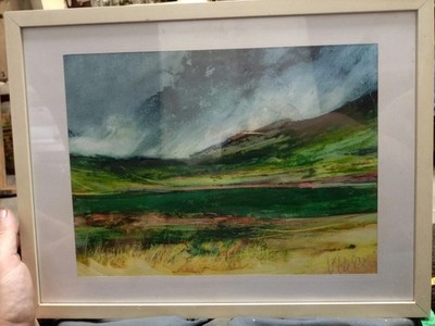 Painting Drawing Mixed Media Paper Vinicio Olivieri pond 90s