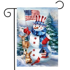 Briarwood Lane American Snowman Garden Flag