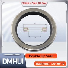 Oil Seal 70x90x10 Double Lip Seal Stainless Steel Oil Seal PTFE SS 70 90 10