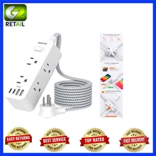 Overload & Surge protected Power Strip - 5Ft, 9 Outlets with USB Fast Charging