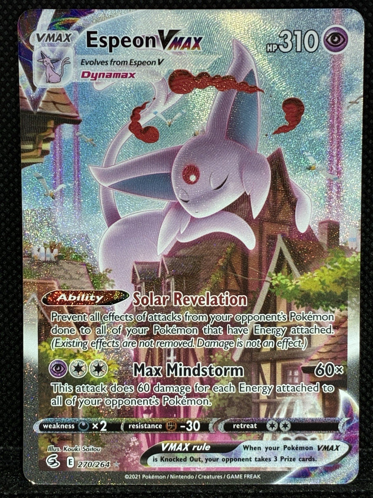 Pokémon Espeon VMAX Alt Art 270/264 Fusion Strike Secret Rare Full Art LP 2021!