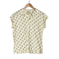 VTG Babe Didrikson Golf Shirt Womens L Novelty Print Italy Short Sleeve