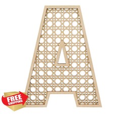 Ethanberg Rattan Letter A Wood Baby Nursery Decor 8 Inch