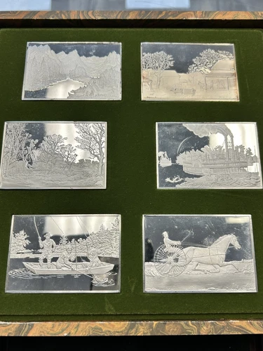 .999 Fine Silver The Currier & Ives Silver Ingot Collection 1038.G Franklin Mint