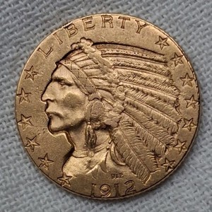 1912 P $5 Gold Half Eagle Appears Multi-Faceted