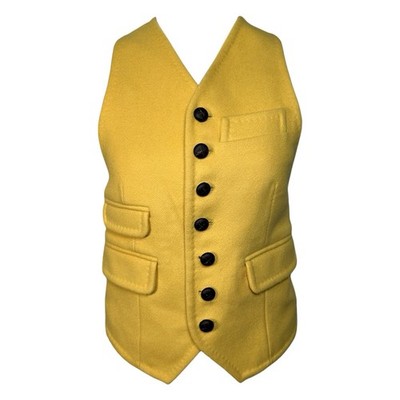 Dsquared2 Yellow Wool Tattersall Short Vest Preppy Academia Womens Sz 40/US 4