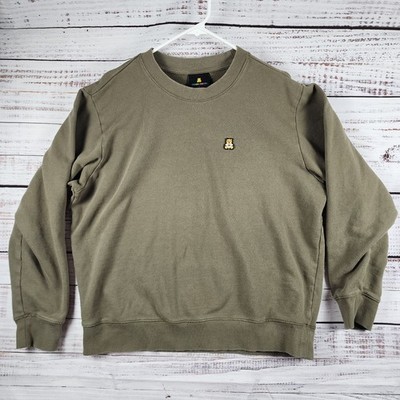 Teddy Fresh Men's Large Olive Green Crewneck Sweatshirt Embroidered Bear Logo