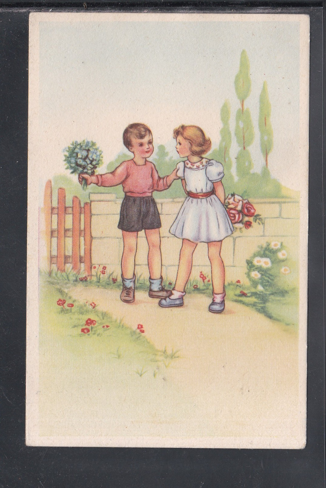 Cartolina Bambini Fiori ZDD1077