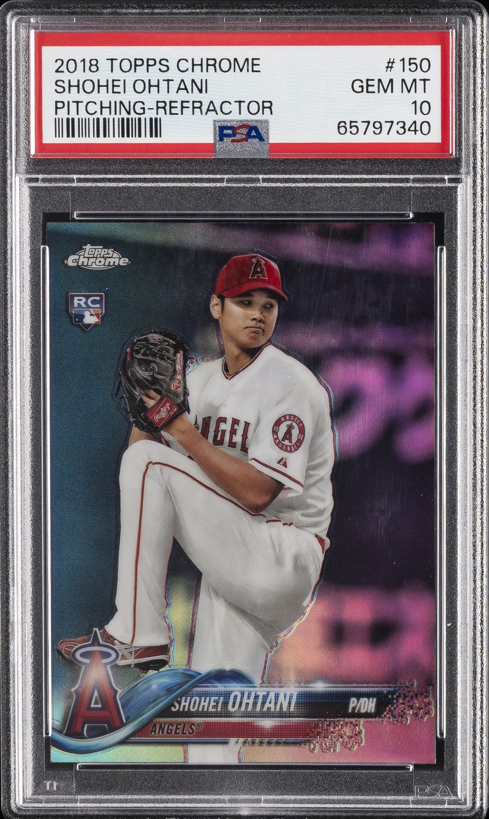 2018 TOPPS CHROME REFRACTOR #150 SHOHEI OHTANI ROOKIE RC PSA 10