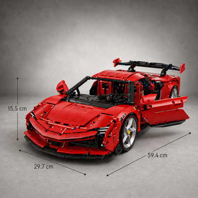 1:8 Ferrari SF90 Technic Supercar Metallic Finish, Einziehdach, 4000+ Stk. VERPACKT
