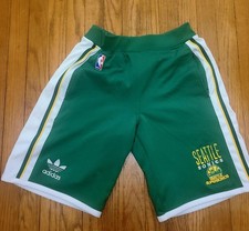 Adidas Seattle SuperSonics NBA Retro Mesh Shorts Small Green White Vintage 90s