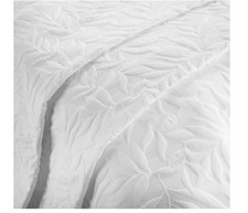 Image of Serene - White Leaf Embossed Bedspread (230cm X 200cm) Soft Touch Microfibre uk