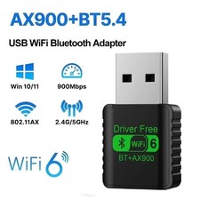 WiFi 6 USB Adapter AX900 Dual Band 2.4G/5GHz BT 5.4 Dongle for PC Win10/11
