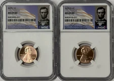 2025 P & D Lincoln Shield NGC MS69 RD 2 Coin Set Signature Portrait Labels